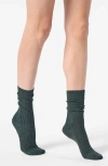 Oroblu Diamond Rib Crew Socks In Green