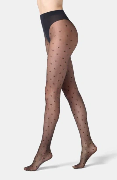 Oroblu Floret Sheer Tights In Black