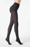 Oroblu Herringbone Opaque Tights In Black
