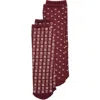 Oroblu Joyful Assorted 2-pack Crew Socks In Burgundy