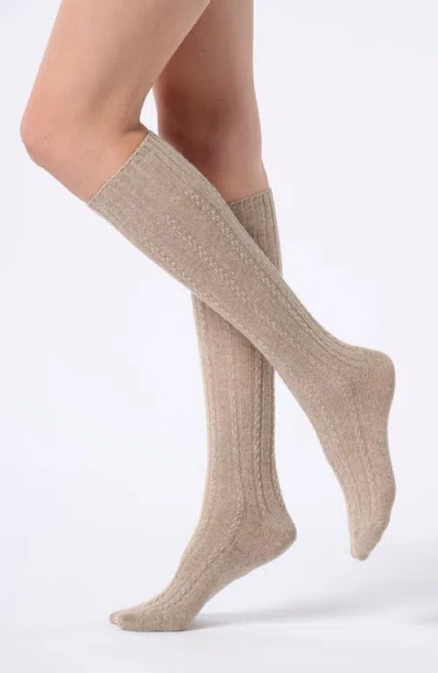 Oroblu Nancy Wool & Cashmere Blend Knee High Socks In Brown