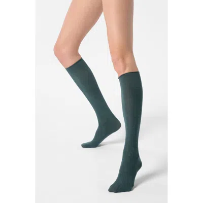 Oroblu Nives Knee High Wool Blend Socks In Green
