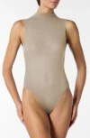 Oroblu Perfect Line Funnel Neck Sleeveless Bodysuit In Gray