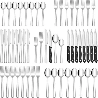 Oroma 48-piece Silverware Set With Steak Knives Stainless Steel