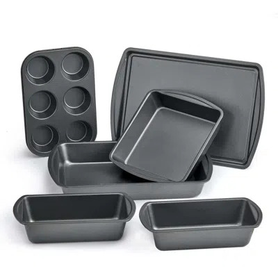 Oroma 6 Piece Non-stick Bakeware Sets, Easy For Release And Clean Up, Carbon Steel, Gray In Black