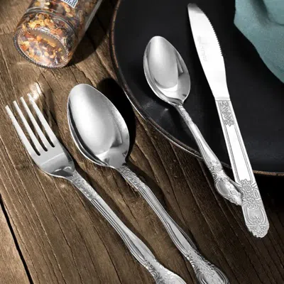 Oroma Product Name: Deluxe Premium Cutlery Flatware Set For The Home - Stainless Steel Cutlery Service Wit