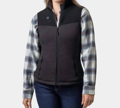 Ororo Augusta Heated Sweater Fleece Vest In Dark Heather Gray In Black