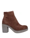 Oroscuro Woman Ankle Boots Cocoa Size 11 Soft Leather In Brown