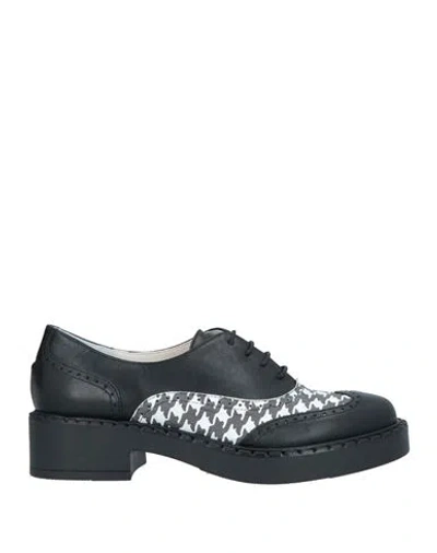Oroscuro Woman Lace-up Shoes Black Size 11 Calfskin