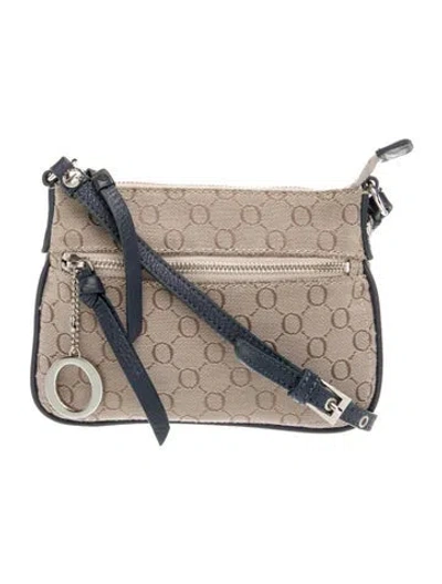 Pre-owned Oroton Canvas Messenger Bag In Neutral