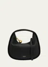 Oroton Clara Mini Zip Leather Top-handle Bag In Black