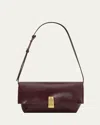 Oroton Etta Medium Flap Leather Shoulder Bag In Currant