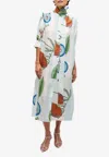 OROTON GRAND FLORAL COLUMN MIDI DRESS