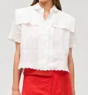 Oroton Handkerchief Blouse In White In White