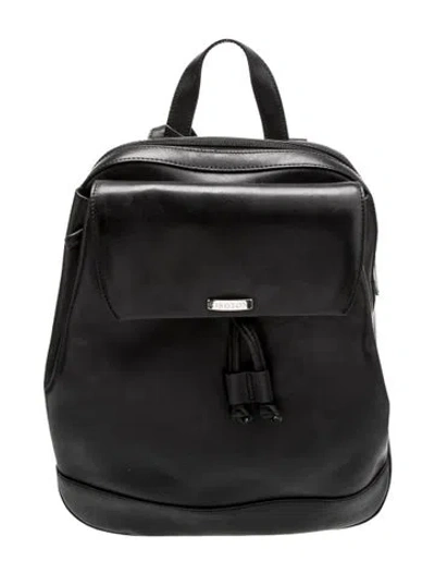 Pre-owned Oroton Leather Backpack In Black