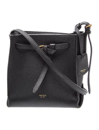 Pre-owned Oroton Leather Crossbody Bag In Black