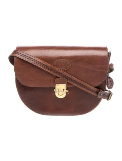 Pre-owned Oroton Leather Crossbody Bag In Brown