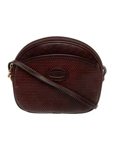 Pre-owned Oroton Leather Crossbody Bag In Burgundy