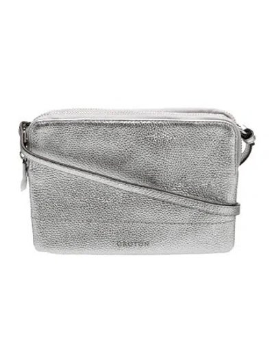 Pre-owned Oroton Leather Crossbody Bag In Silver