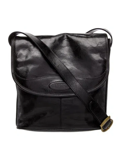 Pre-owned Oroton Leather Messenger Bag In Black