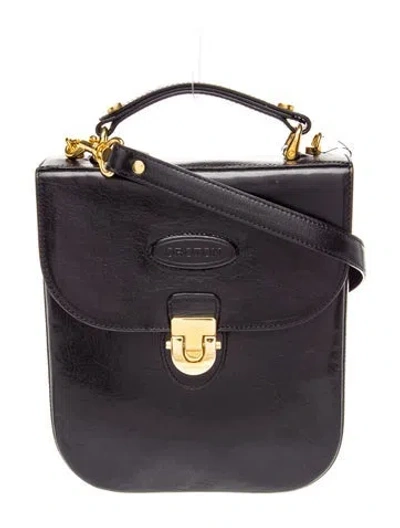 Pre-owned Oroton Leather Top Handle Bag In Black