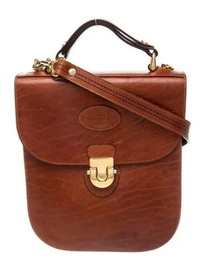 Pre-owned Oroton Leather Top Handle Bag In Brown