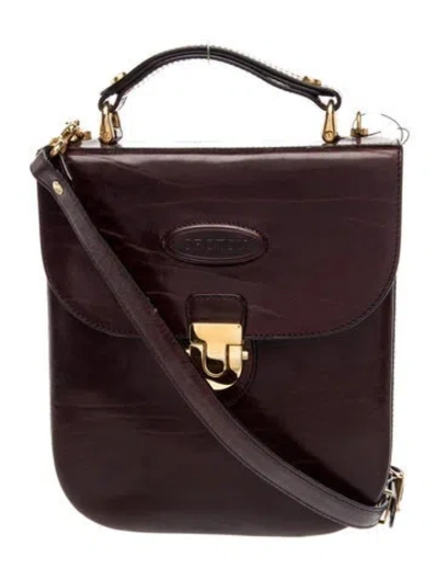 Pre-owned Oroton Leather Top Handle Bag In Brown