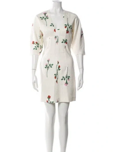 Pre-owned Oroton Linen Mini Dress W/ Tags In Multi
