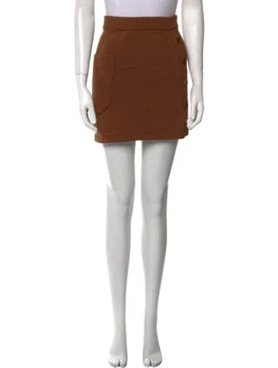 Pre-owned Oroton Mini Skirt In Brown