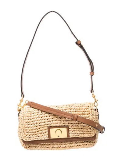 Pre-owned Oroton Raffia Shoulder Bag In Brown