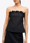 Oroton Rosebud Lace Bandeau Top In Black