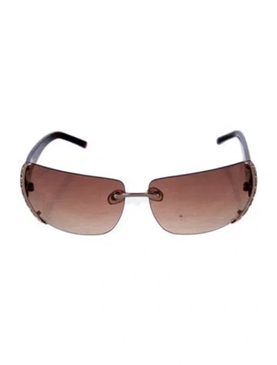 Pre-owned Oroton Shield Gradient Sunglasses In Brown