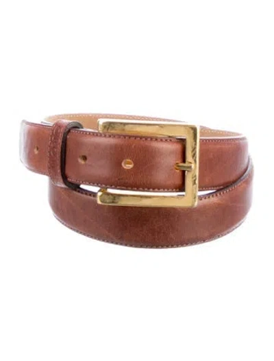 Pre-owned Oroton Skinny Leather Belt In Brown