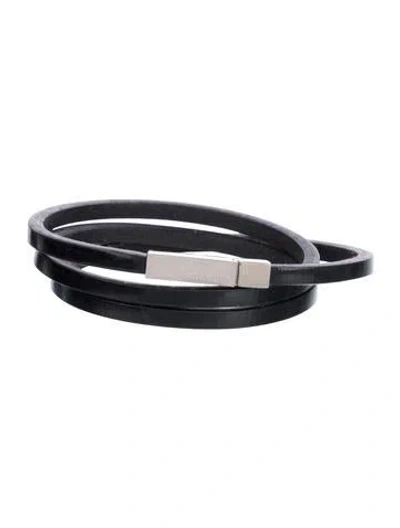 Pre-owned Oroton Skinny Leather Waist Belt In Black