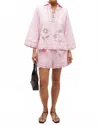 Oroton Table Cloth Lace Short In Ballet Pink In Pink