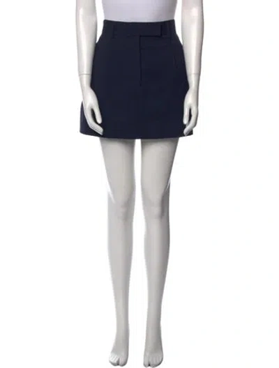Pre-owned Oroton Wool Mini Skirt In Blue