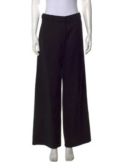 Pre-owned Oroton Wool Wide Leg Pants In Black