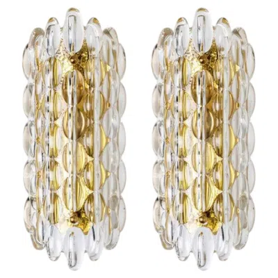 Pre-owned Orrefors 1 Of The 12 Brass Wall Lights By Fagerlund For , 1960 In Sand