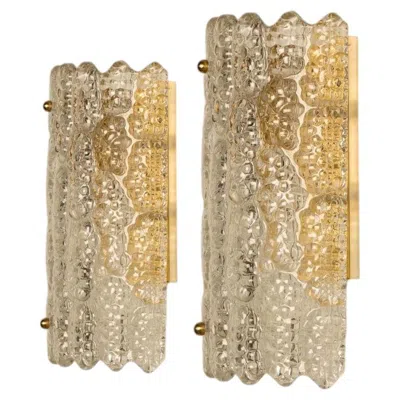 Pre-owned Orrefors 1 Of The 3 Pairs Wall Lights By Carl Fagerlund For , 1960s In Beige