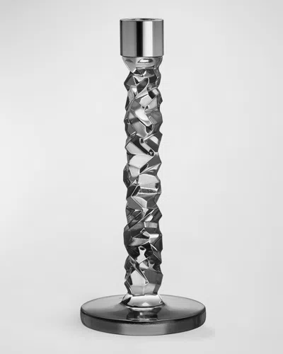 Orrefors 10" Carat Graphic Candlestick, Set Of 2