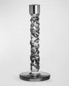 ORREFORS 10" CARAT GRAPHIC CANDLESTICK, SET OF 2