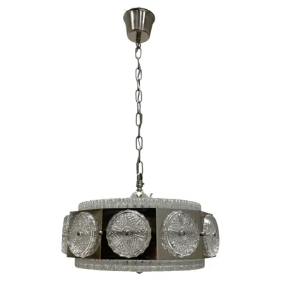Pre-owned Orrefors 1960s, Space Age Glass And Chrome Chandelier By Carl Fagerlund For  In Transparent