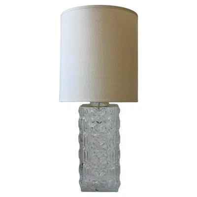 Pre-owned Orrefors 1960s Swedish Mid-century Glass Table Lamp By , Attributed To Gustav Lee In Clear