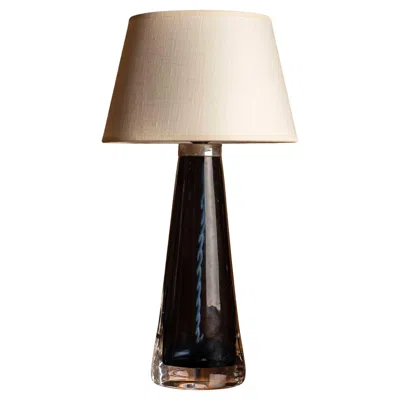 Pre-owned Orrefors 1970s Swedish Table Lamp In Blue Glass By , Signed