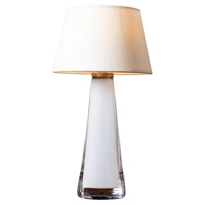 Pre-owned Orrefors 1970s Swedish Table Lamp In White Glass By , Signed