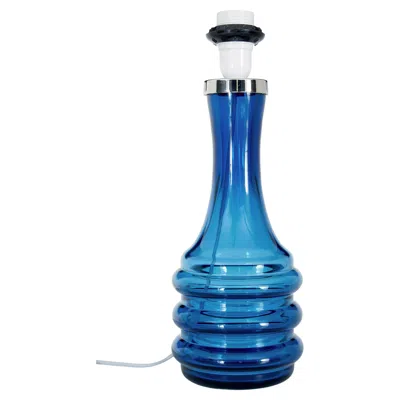 Pre-owned Orrefors 20th Century Coloured Glass  Lamp In Blue