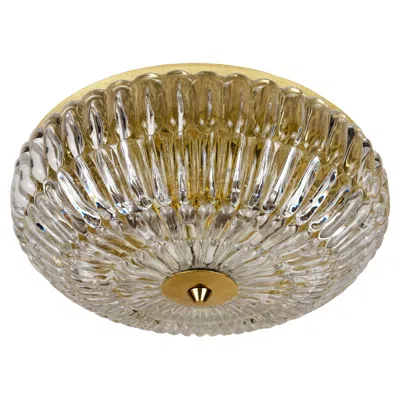 Pre-owned Orrefors A Glass Flush Mount By Carl Fagerlund For  In Brown
