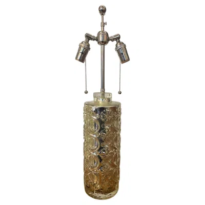 Pre-owned Orrefors A Guatav Leeks  Silver Mercury Swedish 1950s Table Lamp In Brown