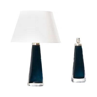Pre-owned Orrefors A Pair Of Mid-20th Century Swedish Blue Glass Table Lamps By