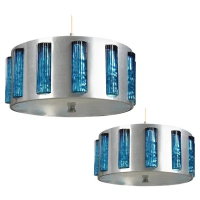 Pre-owned Orrefors A Pair Of Scandinavian Lighting Pendants In Transparent